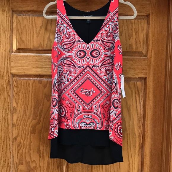 Fifteen Twenty Tops - Fifteen Twenty Black, Red Double Layer Top, S